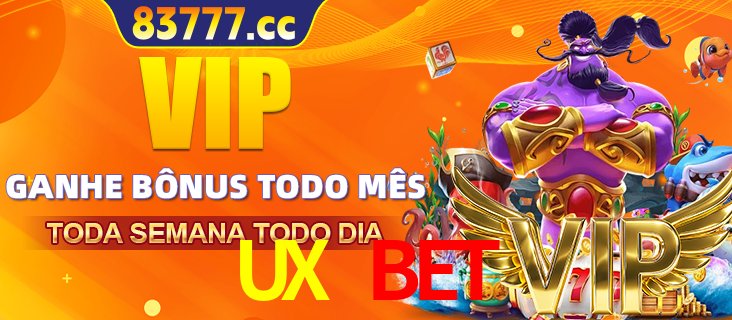 Banner promocional do UX BET oferecendo 100% de recompensas adicionais contínuas para quem fizer o login diário (Daily sign-in), com um mascote de coelho.