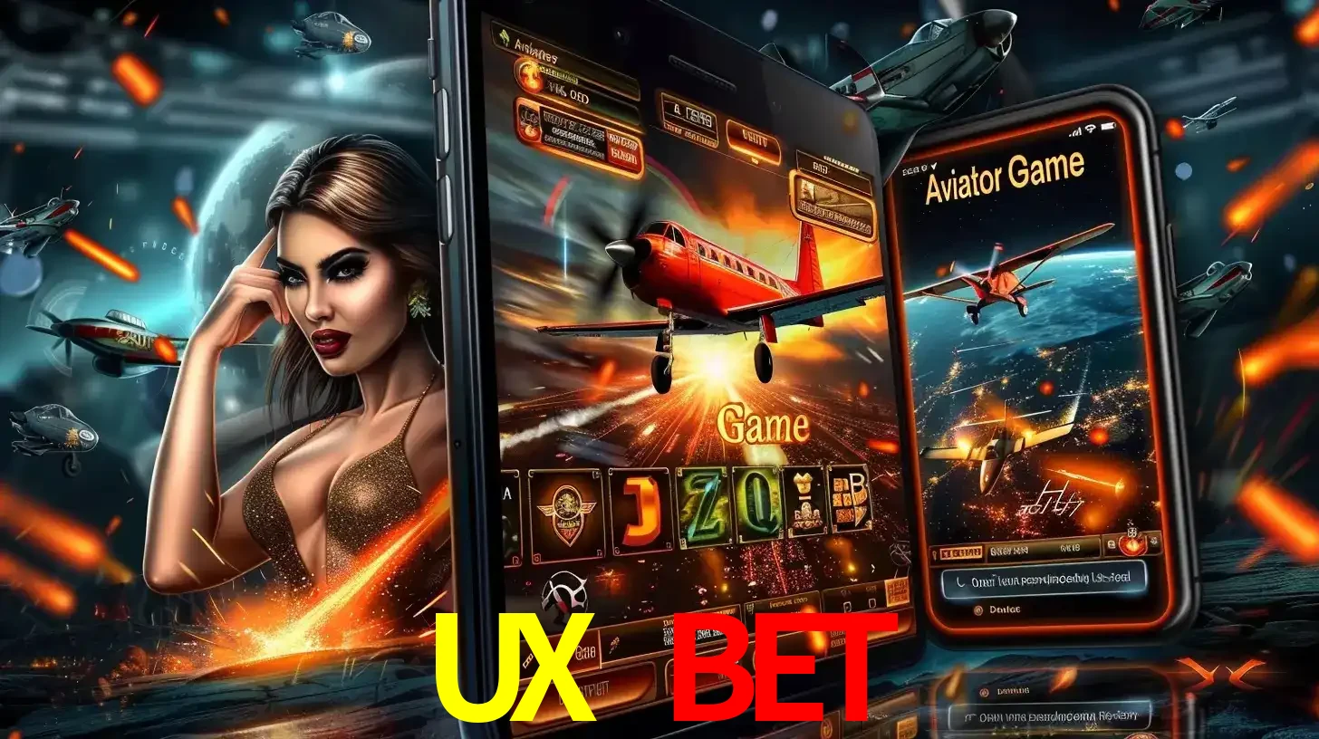 Mulher estilosa cercada por telas que exibem a jogabilidade do Aviator, capturando a intensidade e a estratégia deste popular crash game oferecido pelo UX BET.